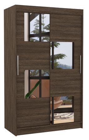 Skapis ADRK Lugano 120, brūna krās., 58 cm x 120 cm x 200 cm, ar spoguli