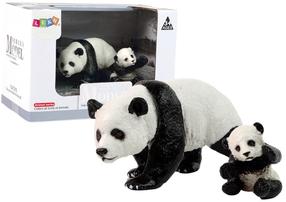Figūrėlių rinkinys Lean Toys Animal Series Panda with baby 12320, 2 vnt., balta sp./juoda sp.