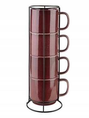 Puodelių rinkiniai AffekDesign Evie, bordo sp., 0.37 l