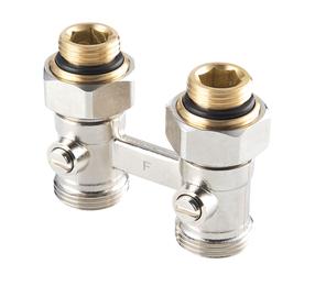 Savienojuma vārsts Ferro LZ06YKN, lodveida/dubults, radiatoram, 3/4", 1/2"