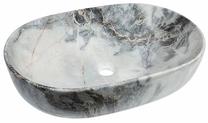 Vonios praustuvas Invena Kofru, keramika, 60 cm x 42 cm x 14.5 cm, balta sp./juoda sp./pilka sp.