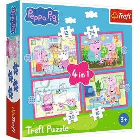 Pusle 4in1 Trefl Peppa Pig Peppa Loves Adventures, 20.5 cm x 28.5 cm, 71 tk, mitmevärviline
