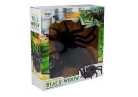 Interaktīva rotaļlieta zirneklis Lean Toys Black Widow, 30 cm, melna krās.