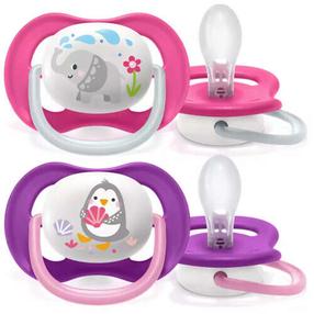 Соска Philips Avent Ultra Air Animals, 6+ мес., серебристый цв./розовый цв./фиолетовый цв.