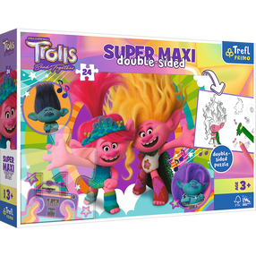Dėlionė Trefl Trolls Super Maxi, 60 cm x 40 cm, 24 vnt., įvairių spalvų