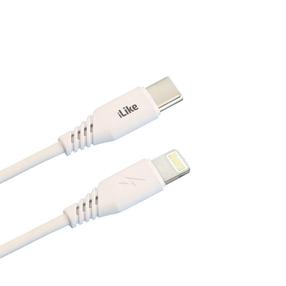 iLike CTL01 Durable TPE USB-C to Lightning Greita įkrovimo laidas 1m Baltas