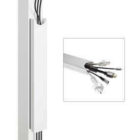 Kabeļa turētājs Desktronic Magnetic, 370 x 50 mm, balts krās.