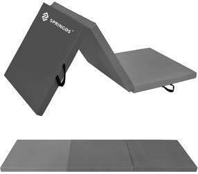 Fitnesa un jogas paklājs Springos Foldable FA0139, pelēka krās., 180 cm x 60 cm x 5.5 cm