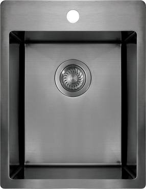 Кухонная мойка Deante Olfato Precious, нержавеющая сталь, 39 см x 50.5 см x 20 см, титановый цв.