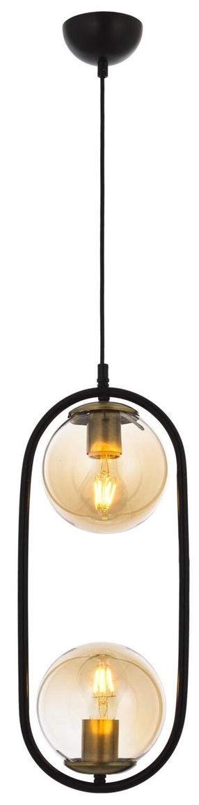 Šviestuvas kabinamas Opviq Av-4275-2Bsy, E27, 2 x 60 W, skaidri sp./juoda sp. / juoda sp.