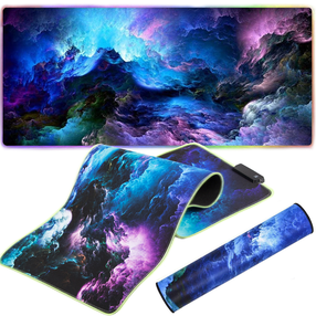 Pelės kilimėlis GoodBuy Cosmic Waves XXL, 40 cm x 90 cm x 0.3 cm, mėlyna sp./juoda sp.