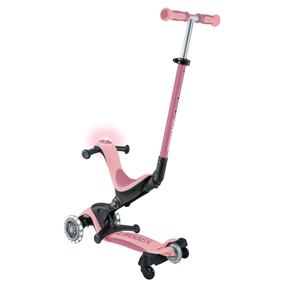 Детский самокат Globber Go Up Deluxe Lights 360°, пастельный розовый цв.