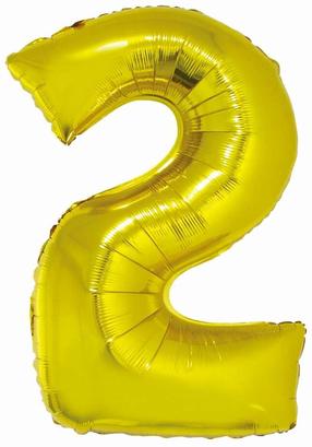 Folijas balons cipars GoDan Smart Nr.2, zelta krās.