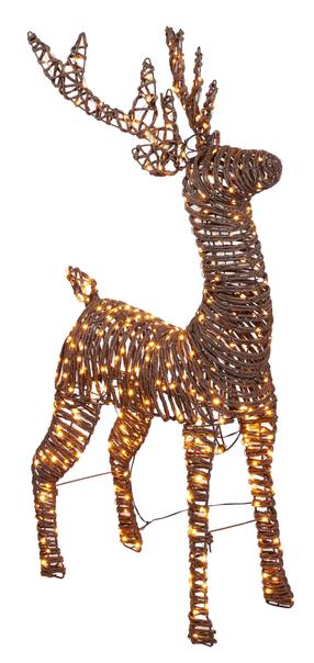 Dekorācija "Briedis" ar LED apgaismojumu, 80 cm, brūna krās.
