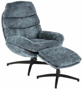 Krėslas su kojų atrama Leisure Furniture Dario, mėlyna sp., 90 cm x 80 cm x 100 cm