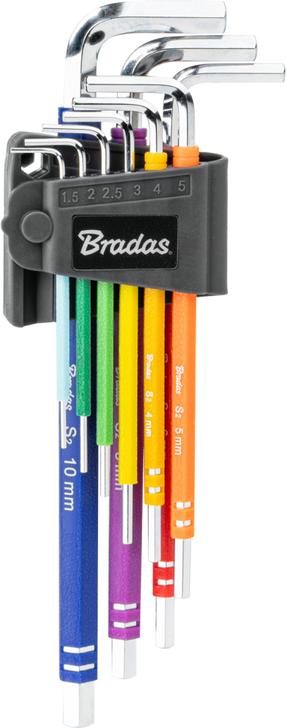 Šešiakampių raktų rinkinys Bradas DIY-HKH62-EL/B, šešiakampis, 9 vnt.