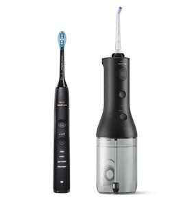 Elektrilise hambaharja ja irrigaatori komplekt Philips Power Flosser HX3886 / 43 DiamondClean 9000, must v.