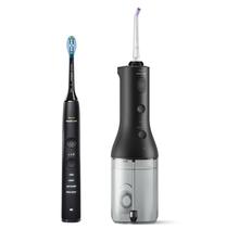 Dantų šepetėlio ir irigatoriaus komplektas Philips Power Flosser HX3886 / 43 DiamondClean 9000, juoda sp.