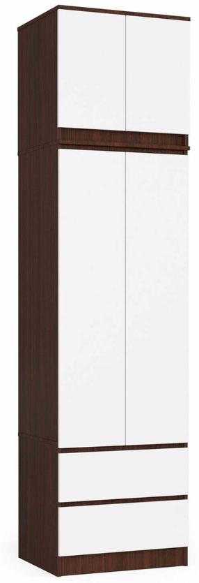 Riidekapp Akord Furniture Factory Star, valge v./wenge v., 51 cm x 60 cm x 234 cm