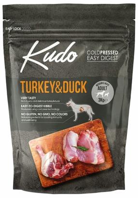 Sausas šunų maistas Kudo Turkey&Duck, kalakutiena/antiena, 3 kg