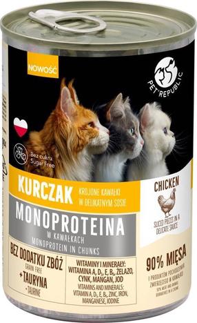 Kassi märgtoit Pet Republic Monoprotein, kanaliha, 0.4 kg