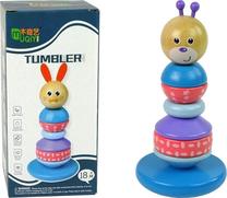 Medinė piramidė, meška Lean Toys Tumbler, 21 cm, įvairių spalvų