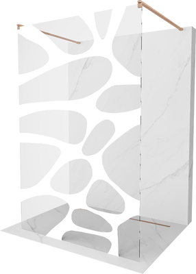 Dušo sienelė Mexen Kioto Walk-in, 110 cm x 200 cm, brushed copper sp./grūdintas