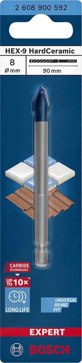 Metāla urbis Bosch HEX-9 2608900592, keramika, sešstūris, 8 mm x 9 cm