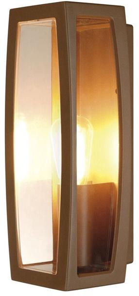 Уличный настенный светильник SLV Meridian Box 2, 25Вт, E27, IP54, коричневый цв., 13.5 см x 38 см