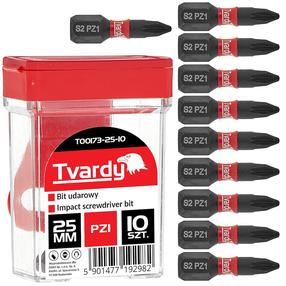Atsuktuvų antgalių komplektas Tvardy T00173-25-10, PZ1, 25 mm