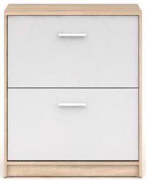 Batų dėžė Nepo Plus SFB2K2-DSO/BI, ąžuolo/balta/šviesiai ruda, 70 cm x 27.5 cm x 84 cm