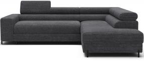Kampinė sofa - lova Colesio, tamsiai pilka sp., dešininė, 200 x 274 cm x 93 cm