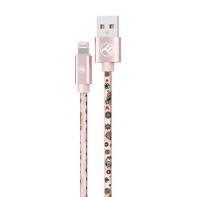 Кабель Tellur Graffiti, Lightning/USB, 100 см, розовый цв.