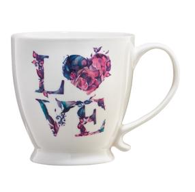  Puodelis Ambition Love Letters, mėlyna sp./balta sp./rožinė sp., 0.4 l