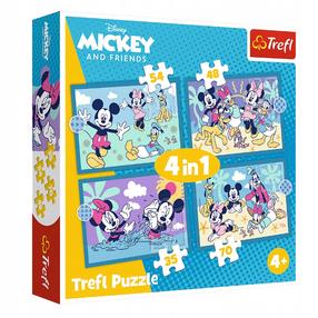 Dėlionė 4in1 Trefl Mickey Mouse Fun Adventures 34669, 20.5 cm x 28.5 cm, 207 vnt., įvairių spalvų