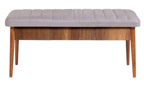 Prieškambario suoliukas Kalune Design Vina 0701, pilka sp./riešuto sp., 110 cm x 40 cm x 51 cm