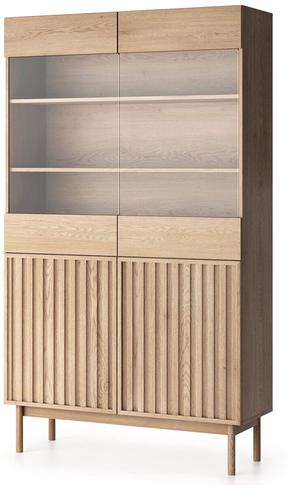 Vitrina Gala Meble Saori W2D, ąžuolo sp., 106 cm x 37 cm x 183 cm
