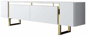 TV skapītis Kalune Design Yildiz, zelta krās./balts krās., 30 cm x 180 cm x 50 cm