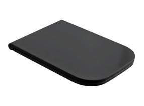 Unitazo sėdynė su dangčiu Scarabeo Teorema 2.0, juoda sp., 49 cm x 36 cm