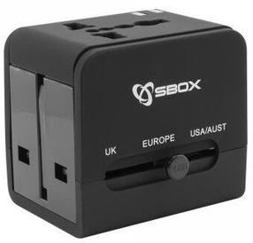 Kelioninis įkroviklis Sbox TA-23, USB, 61 cm, juoda sp., 66 W