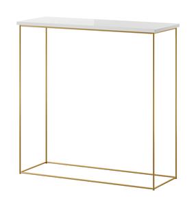 Konsoollaud ADRK Milan, läbipaistev v./kuldne v./valge v., 30 cm x 80 cm x 80 cm