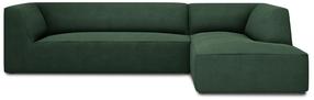 Kampinė sofa Micadoni Home Ruby 4 Seats, tamsiai žalia sp., dešininė, 273 x 180 cm x 69 cm