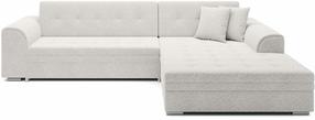 Kampinė sofa - lova Sorento, balta sp., dešininė, 194 x 296 cm x 78 cm
