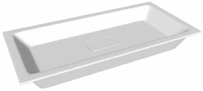 Умывальник для ванной комнаты SPN Bosa, масса камня, 71 см x 35 см x 9 см, белый цв.