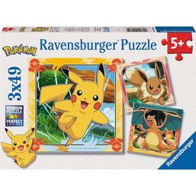 Dėlionė 3in1 Ravensburger Pokémon 12004062, 21 cm x 21 cm, 147 vnt., įvairių spalvų