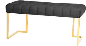Банкетка Kayoom Rare 200, золотой цв./черный цв., 100 см x 47 см x 48 см