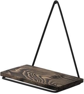 Настенная полка Kalune Design Begonia 491CRT1129, черный цв./ореховый цв., 28 см x 15 см x 27 см
