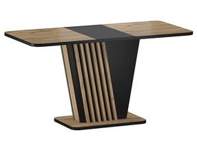 Valgomojo stalas išskleidžiamas Nevio, ąžuolo sp./juoda sp., 125 - 170 cm x 75 cm x 76 cm