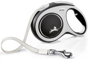 Automaatne jalutusrihm Flexi Comfort, valge v./must v., L 8m