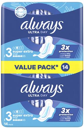 Hügieenisidemed Always Ultra Day Size3, Super Extra, 14 tk